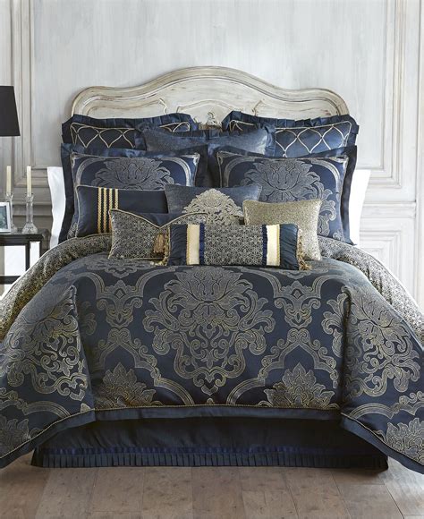 Damask Bedding Blue Comforter Queen Comforter Sets Navy Bedding Waterford Bedding Luxury