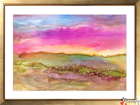 Abstract Landscape Alcohol Ink Painting By Linda Crocco Alcohol Ink