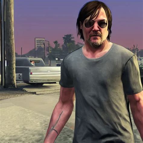 Norman Reedus In A GTA V Loading Screen Screenshot Stable Diffusion