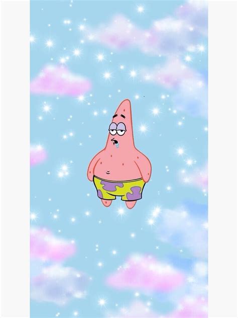 Spongebob Patrik Cute In Clouds Sticker By Liaric Redbubble