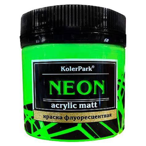 Акриловая флуоресцентная краска Palizh NEON KolerPark зеленая 50 мл ...