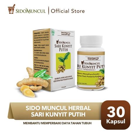 Jual Sidomuncul Sari Kunyit Putih 30 Kapsul Sido Muncul Herbal Shopee