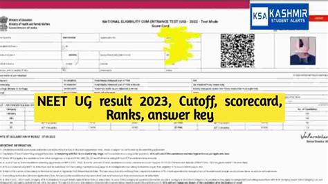 Neet Ug Result 2023 Cutoff Scorecard Ranks Answer Key Direct Link