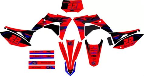 Kit Adesivos Graficos Honda Motocross Crf Biker Elite Vp