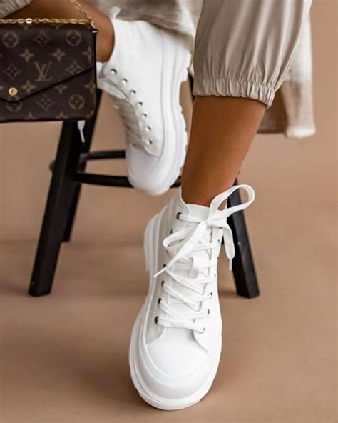 Basket Femme Blanche Montante Tissus Lina Blanc In