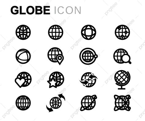 Black Globe Vector Hd Images Vector Black Globe Icons Set Internet