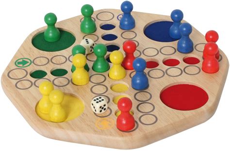 Ludo Achteckig I´m Toy Brettspiel Klassisch Aus Holz 30cm Ø Große