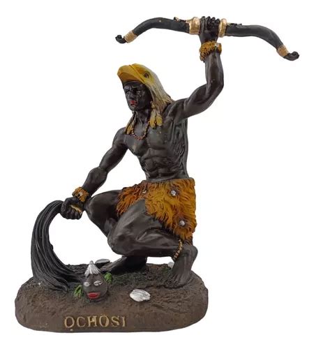 Escultura Ochosi Oshosi Orisha Santeria Santo Cubano 30cm Meses Sin
