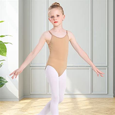 Monbessi Justaucorps de danse nude pour fille Sans couture Avec bretelles réglables Nude