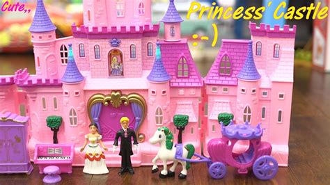 Pink Castle Toy For Little Girls Princess Castle Play Set Unboxing And