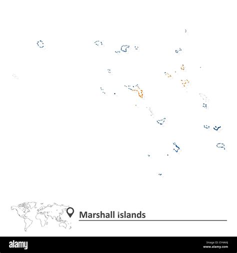 Mapa De Islas Marshall Con Bandera Ilustración Vectorial Imagen