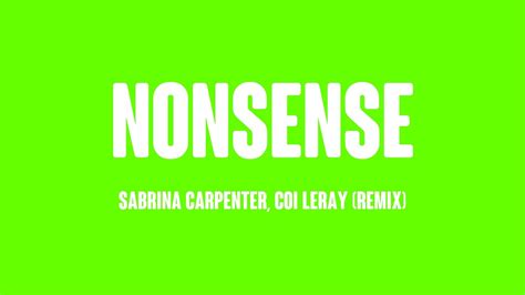 Nonsense Sabrina Carpenter Coi Leray Remix Lyric Centric Youtube