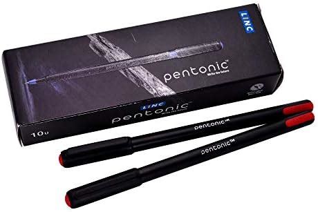 Pentonic 0 7mm Ball Point Pen Blister Pack Black Body Black Blue