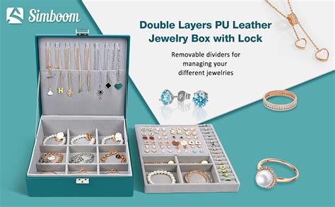 Simboom Jewellery Box Organiser For Women Layers Large Jewelry