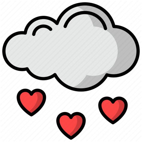 Cloud Heart Rain Love Rain Valentine Icons Icon Download On