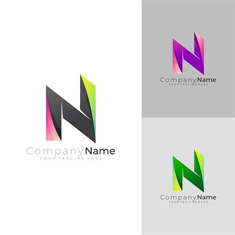 Logotipo abstrato da letra n ícone de negócios de design simples