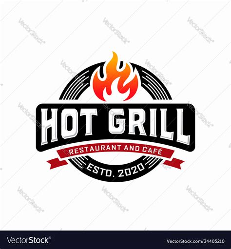 Hot Grill Logo Design Template Royalty Free Vector Image