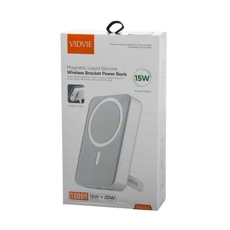 VIDVIE Banco de Energía Litio 10000mAh PB783 Blanco con Soporte Carga