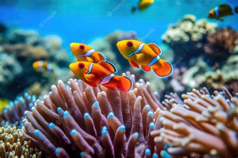 Premium Photo | Vibrant underwater scene in great barrier reef generative ai illustration