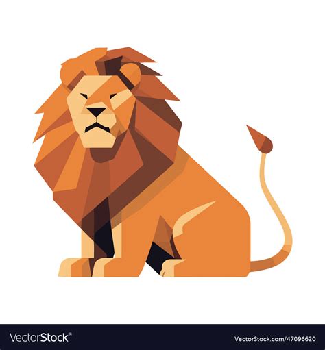 Lion animal in geometric shape Royalty Free Vector Image