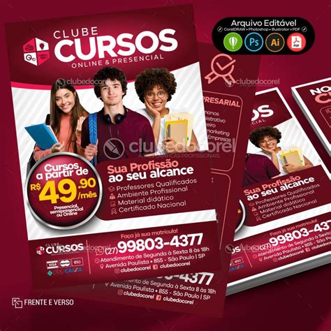 Cursos Panfleto Flyer Folder Clube Do Corel