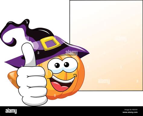 Halloween Cartoon pumpkin thumb up blank banner isolated Stock Vector Image & Art - Alamy