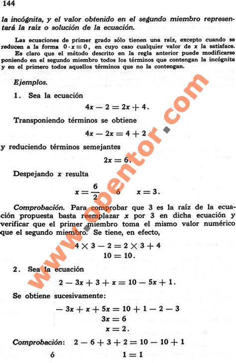 Álgebra 1 González Mancil Ejemplos resolución de ecuaciones Opentor