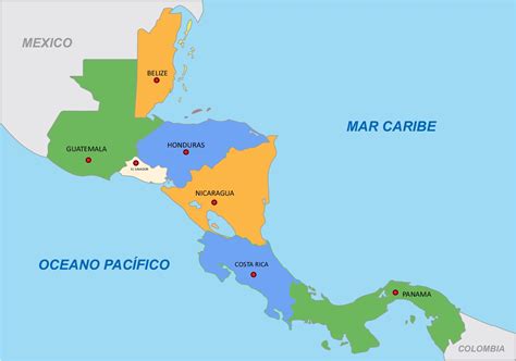 Mapa De Centroam Rica Con Nombres Y Sin Nombres