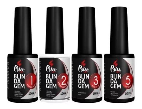 Kit Blindagem Psiu Primer Ácido Adesivador Base E Top Coat