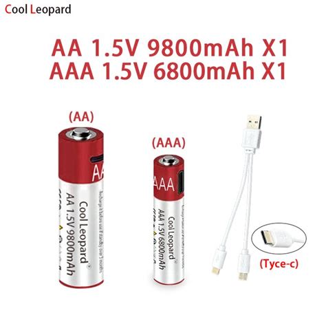 Bater A De Litio Recargable Usb Aaa Aa De Alta Capacidad V Para