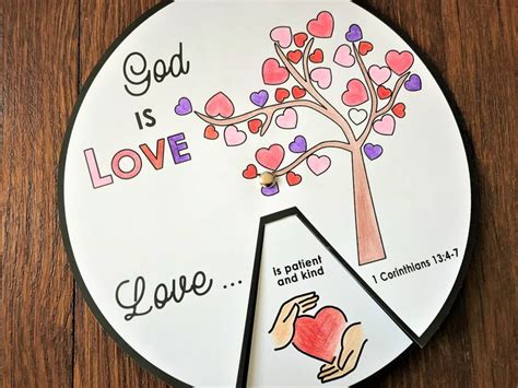 God Is Love 1 Corinthians 13 Coloring Wheel Printable Bible Activity