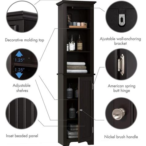 Utex Freestanding Storage Cabinet Bathroom Tall Cabinet With Doors