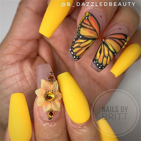 Best Nails Ideas For Spring That You Must Try Yellow Nails Coffin