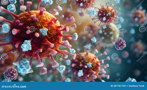 Illustrazione Di Cellule Virali O Molecole Batteriche Sotto Un