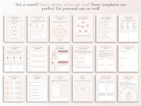 Self Care Coaching Worksheets Canva Templates Coaching Canva Templates