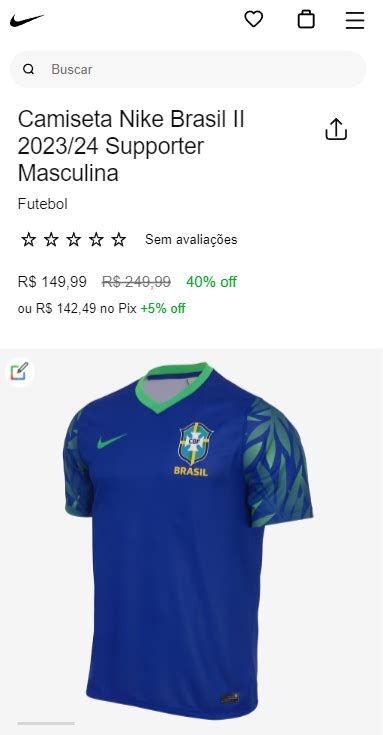 Camiseta Nike Brasil Ii Supporter Masculina Canaltech Ofertas