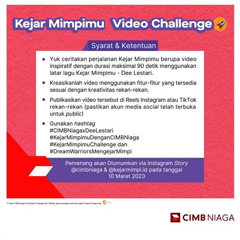 Cimb Niaga On Twitter Yuk Ceritakan Perjalanan Mengejar Mimpi Anda