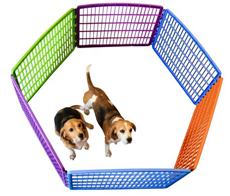 Multi-coloured pet playpen WITH extension kit [Plastic] – Shop Playpens