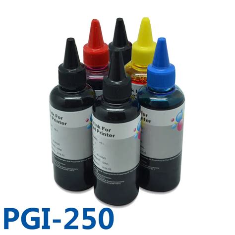 6x100ml PGI250 CLI251 Dye Ink Refill Kit Bulk Printer Ink For Canon ...