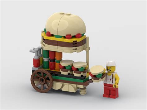 Lego Moc Burger Cart By Gabizon Rebrickable Build With Lego