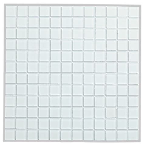 Frosted Glass White Glass Mosaic Tile L300mm W300mm Departments Diy At Bandq