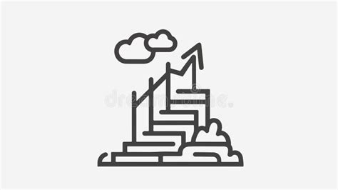 Stairway To Goal Outline Icon Vector Illustration Stock Vector