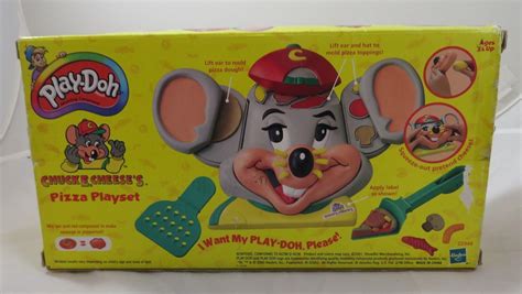 Chuck E Cheese Mouse Pizza Food Play Doh Set Rare Hasbro 2001 Complete 1941106853