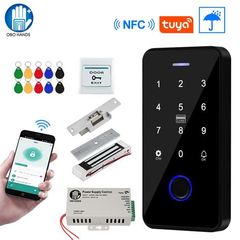 Bluetooth Tuya App Door Access Control System Kit Waterproof Rfid Keypad Nfc Fingerprint 180kg