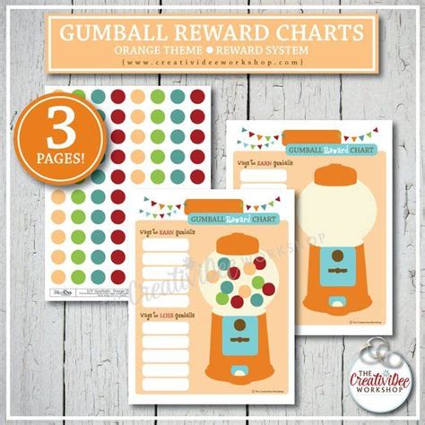 Reward Chart Gumball Reward Chart Bubblegum Reward Chart Childrens