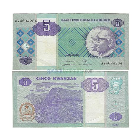 Angola 5 Kwanzas Banknote 2011 P 144c VF Special Minds Store