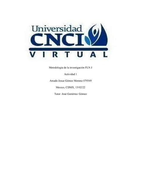 Metodologia de la investigacion Actividad 1 08 02 22 Metodología de