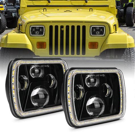 5x7 Sealed Beam Projector Headlights Jeep Yj Halo Headlights Square Headlight Wrangler