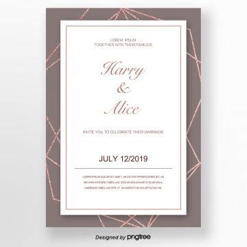 Invitation Letter Of Rose Gold With Brown Texture Lines Png Images