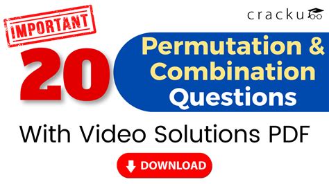 CAT Permutation And Combination Questions PDF With Solutions